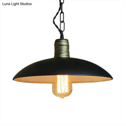 Black brass ceiling light pendant, metal dome shade, Edison bulb by Decorbites on Tampa Home & Garden Store