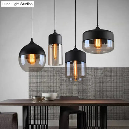 1 Light Pendant Lighting Retro Industrial Style Glass Pendant Ceiling Lights for Restaurant