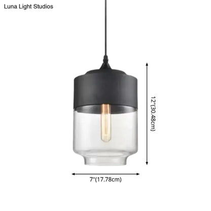 1 Light Pendant Lighting Retro Industrial Style Glass Pendant Ceiling Lights for Restaurant