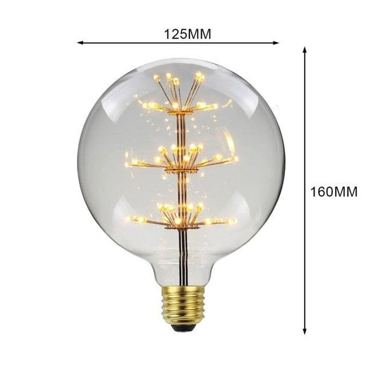 LED filament bulb Stevvex ST50DE3917XUE vintage amber clear glass globe on Tampa Home & Garden Store