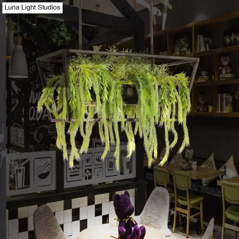Retro metal black ceiling light planter with ferns for dining room Decorbites on Tampa Home & Garden Store