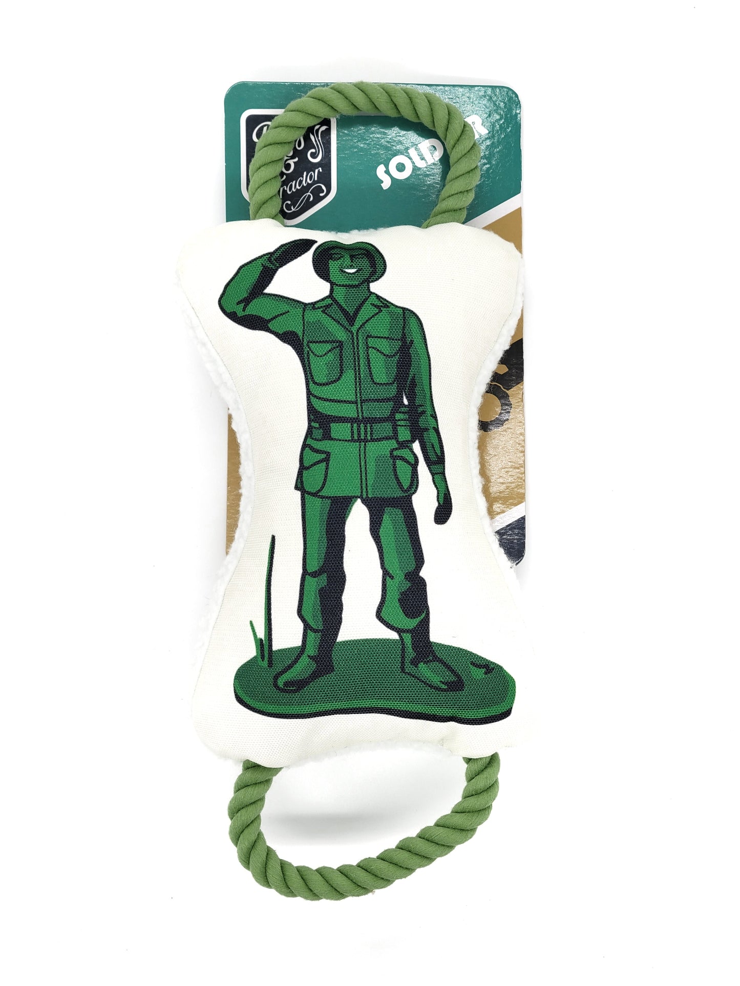 Soldat rétro avec couineur et peluche en papier froissé