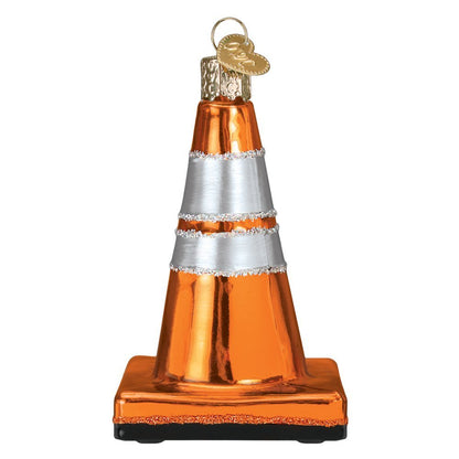 Adorno de cono de tráfico de vidrio