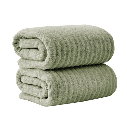 Luxury Combed Cotton and Ribbed Bath Towels