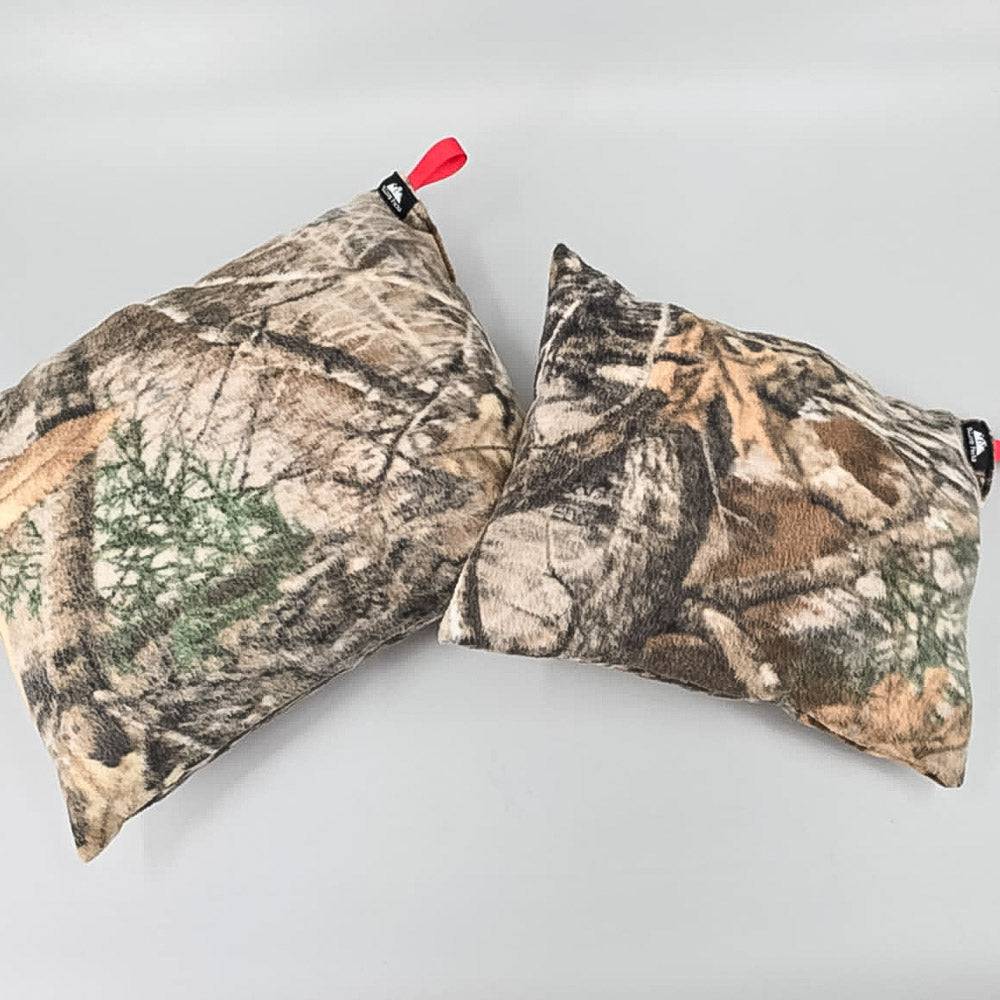 RFP Pillow by Hilltop Packs LLC, ultralight camo backpacking pillow, 2 pillows with red pull tabs on Tampa Home & Garden Store