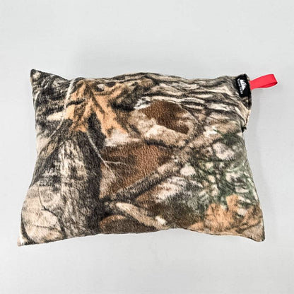 RFP Pillow ultralight camping pillow in camouflage print by Hilltop Packs LLC with red loop on Tampa Home & Garden Store