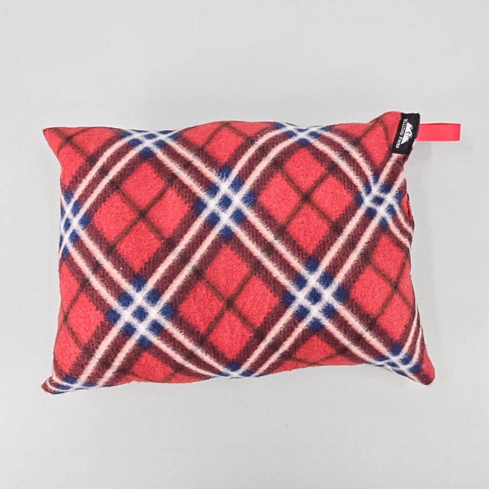 RFP Pillow by Hilltop Packs LLC ultralight red plaid camping pillow with tag on Tampa Home & Garden Store
