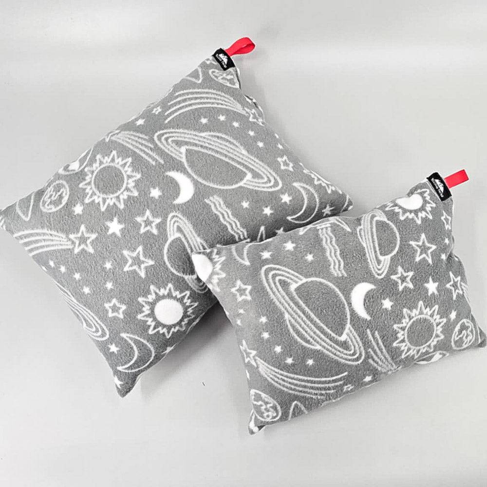 RFP Pillow by Hilltop Packs ultralight backpacking pillow gray space-pattern fabric two pillows on Tampa Home & Garden Store