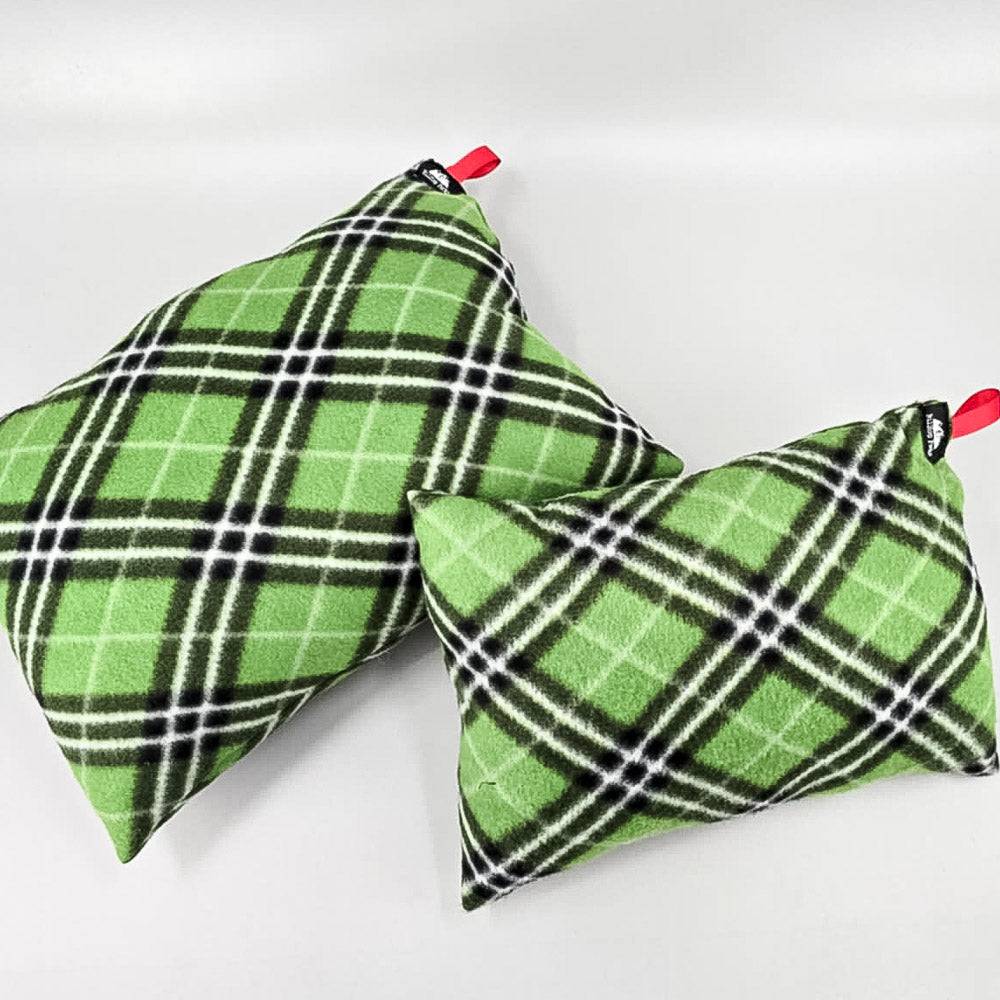 RFP Pillow by Hilltop Packs ultralight green plaid camping pillow 2-pack on Tampa Home & Garden Store