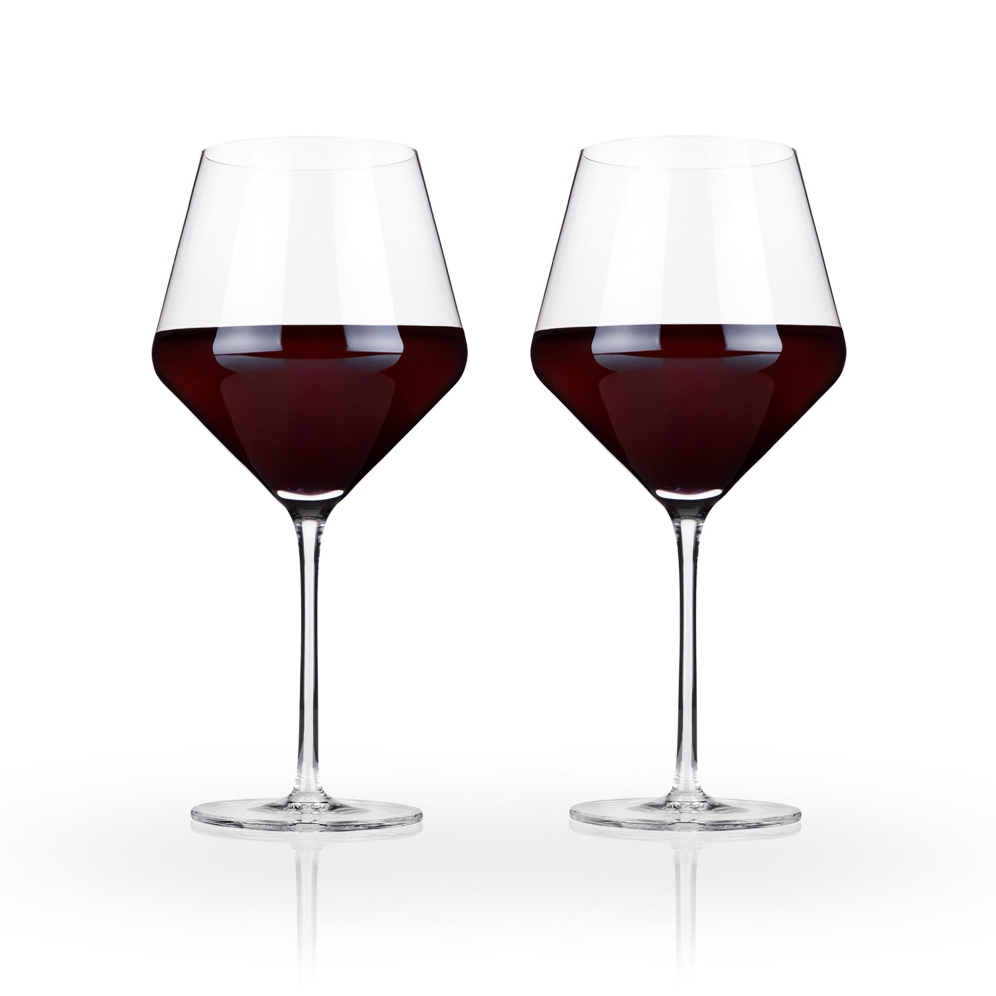 Raye Angled Crystal Burgundy Glasses Pair