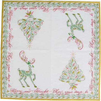 Christmas Calligraphy Paper Cocktail Napkins