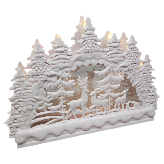Arche lumineuse rotative en forme de boule à neige - 35,5 cm