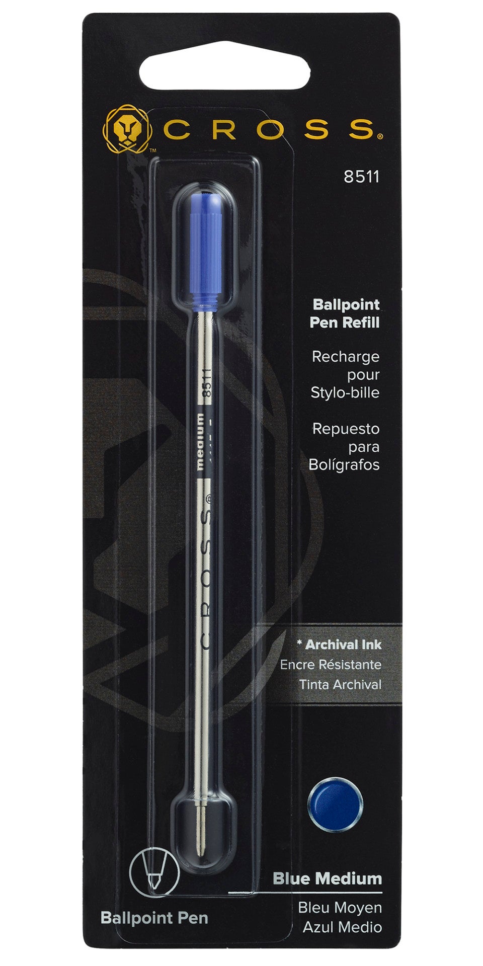 Ballpoint pen refill blue medium by A.T. Cross, single pack on Tampa Home & Garden Store