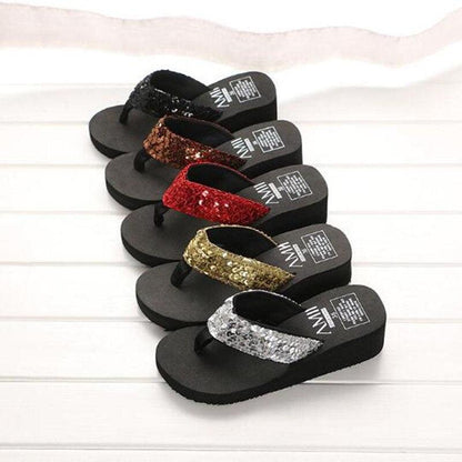 Stevvex rhinestone flip flops with glitter straps in black rose gold red gold silver 5pc on Tampa Home & Garden Store