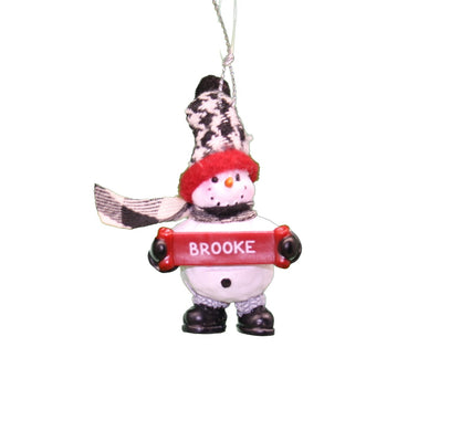 Adorno de muñeco de nieve acogedor (letras A - F) -