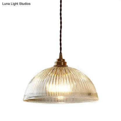 Ribbed glass brass pendant light Decorbites for dining room on Tampa Home & Garden Store
