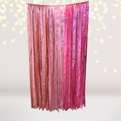 Ribbon Curtain Photo Booth Backdrop pink metallic fringe curtain on Tampa Home & Garden Store