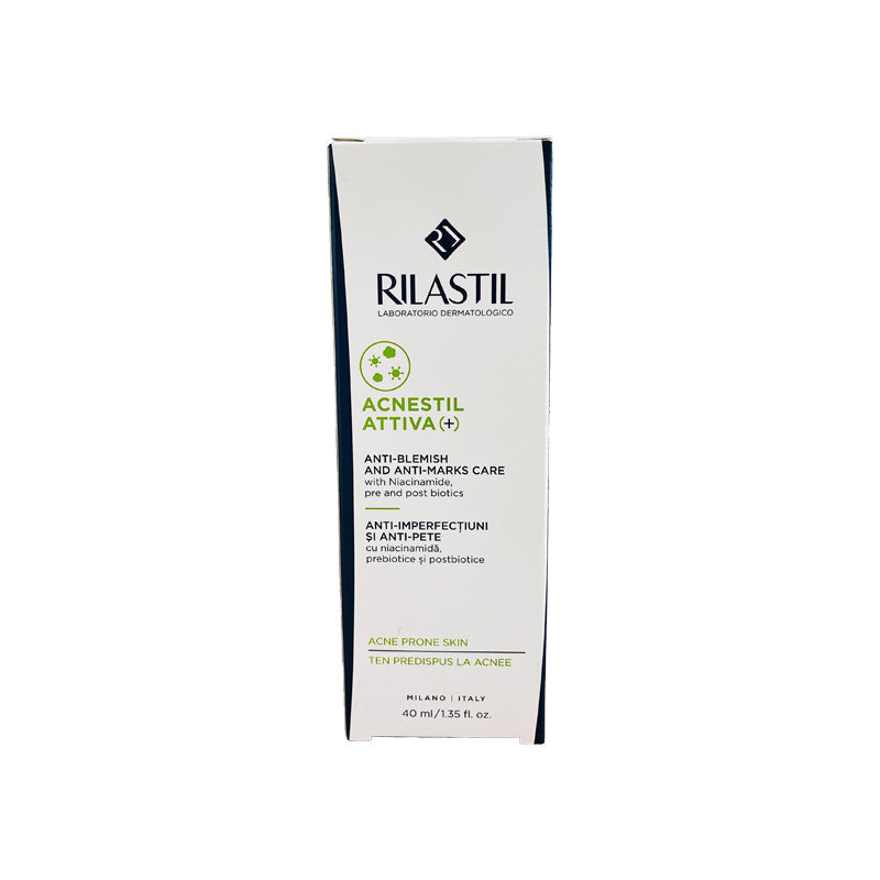Rilastil Acnestil Attiva anti-blemish cream box white with navy edges 40 ml on Tampa Home & Garden Store