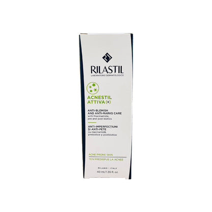 Rilastil Acnestil Attiva anti-blemish cream box white with navy edges 40 ml on Tampa Home & Garden Store
