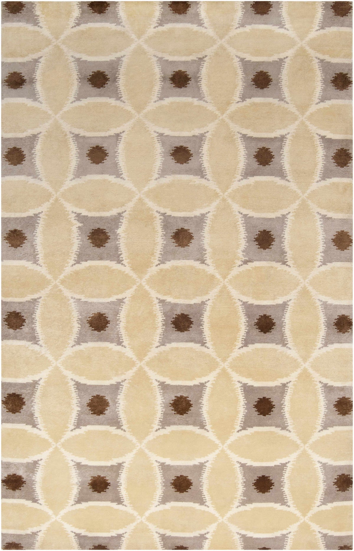 Rindge Area Carpet rug by Boutique Rugs in beige taupe with brown dot accents on Tampa Home & Garden Store