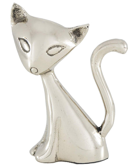 Vibhsa silver cat ring holder jewelry organizer, metal figurine on Tampa Home & Garden Store