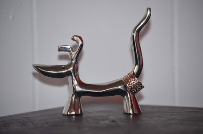 Vibhsa silver dog ring holder jewelry organizer with ornate ring detail on Tampa Home & Garden Store