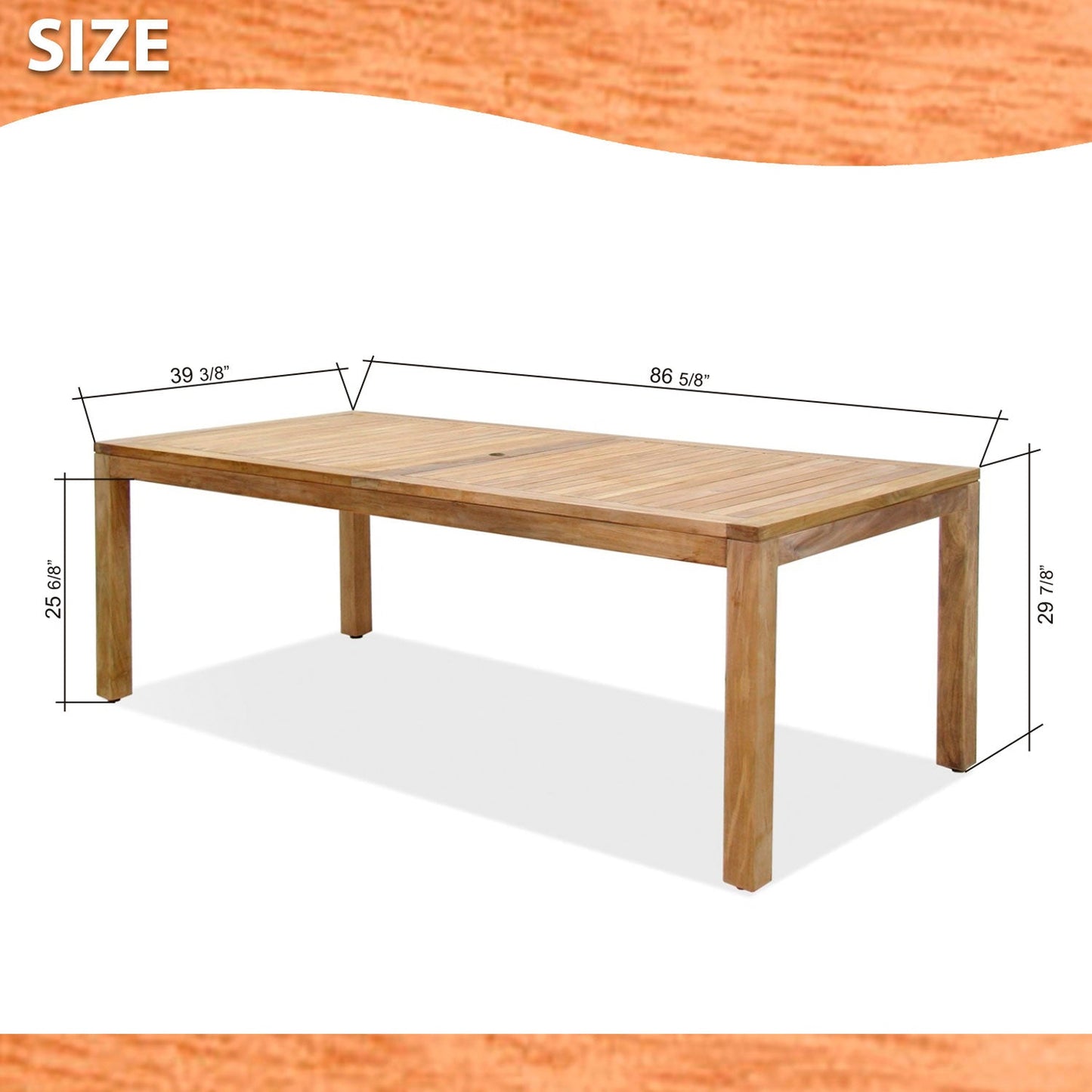 Rinjani Rectangular Teak Table outdoor dining table in natural teak finish LifestyleGarden US on Tampa Home & Garden Store