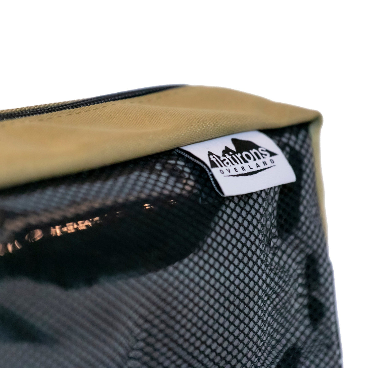 RiPouch Velcro Bag Half (4x6), tan fabric with black mesh, Flatirons Overland on Tampa Home & Garden Store
