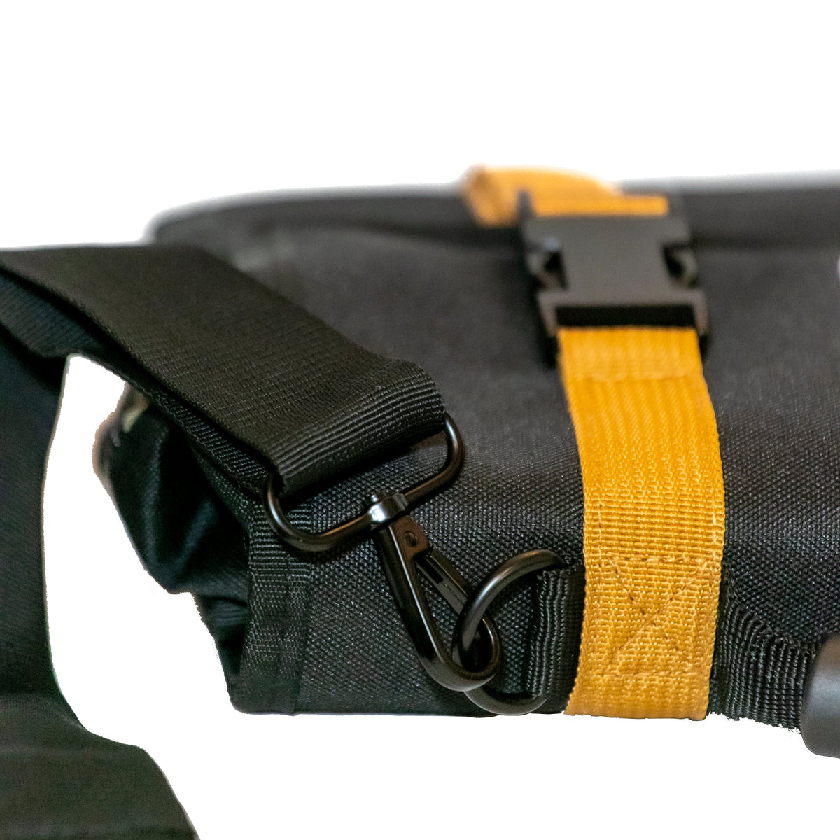 RiPouch Gear Roll by Flatirons Overland with yellow nylon strap and black webbing clip on Tampa Home & Garden Store