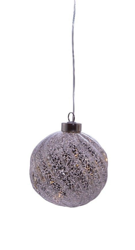 Adorno de bola de cristal dorada y plateada con USB iluminado - Plateado