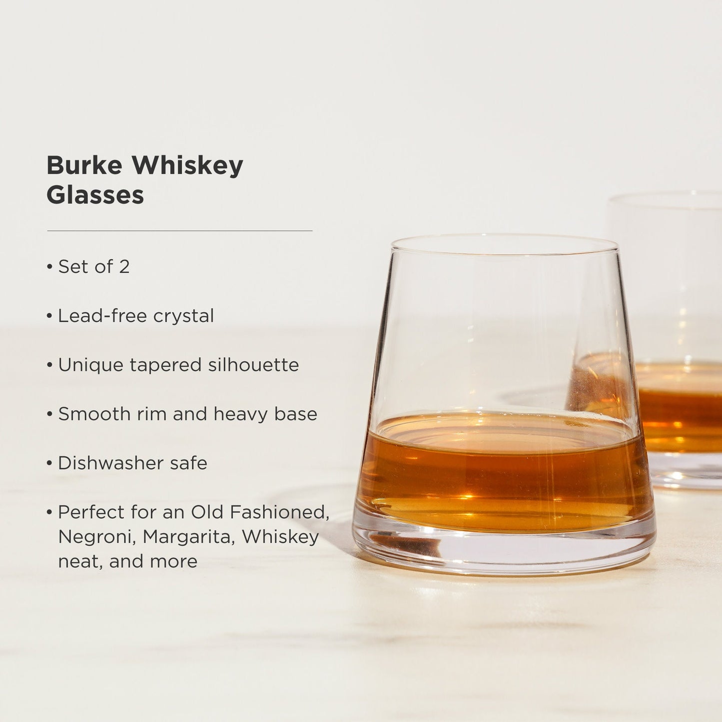 Burke Crystal Pyramid Whiskey Set of Two