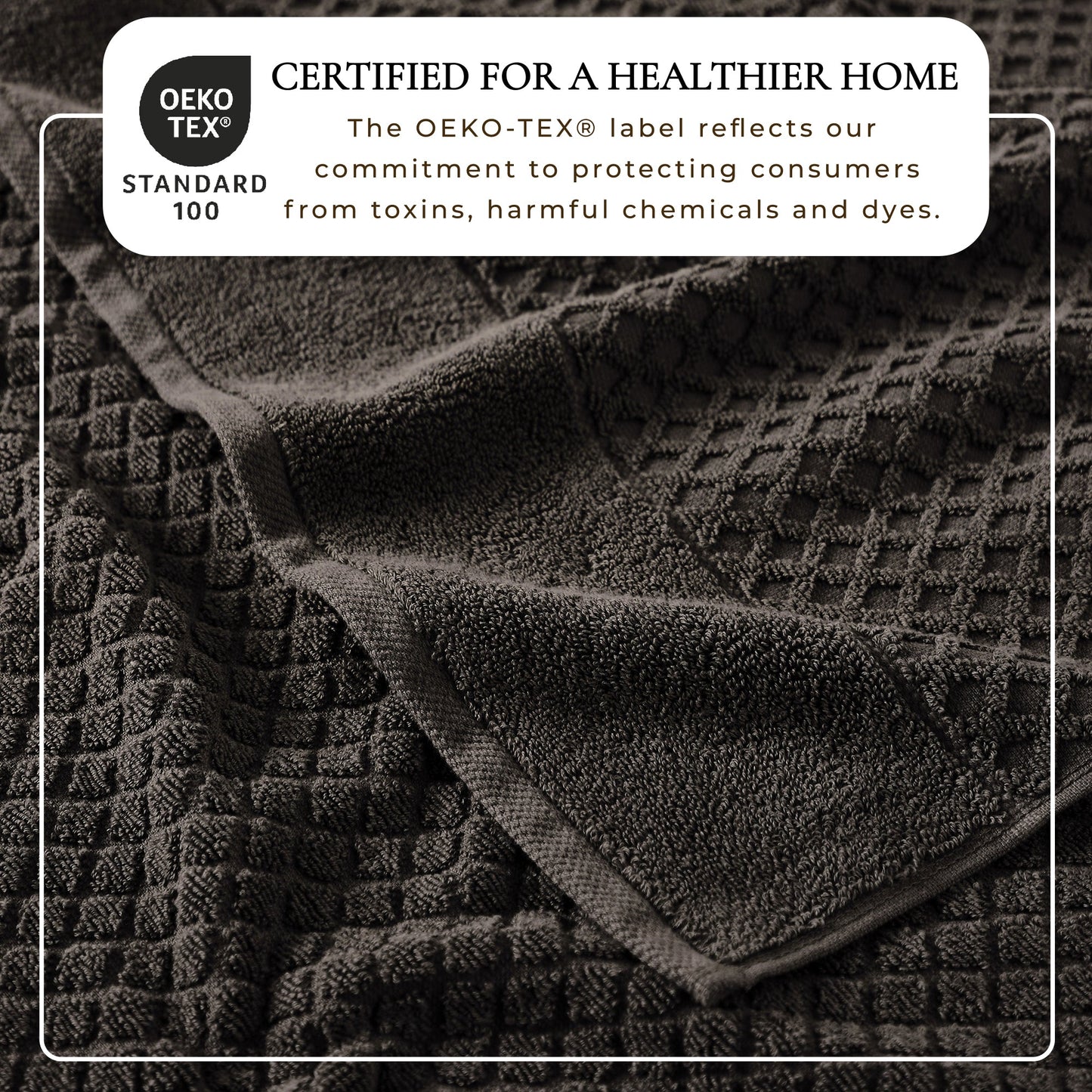 Cotton Diamond Waffle Weave Bath Towel Set