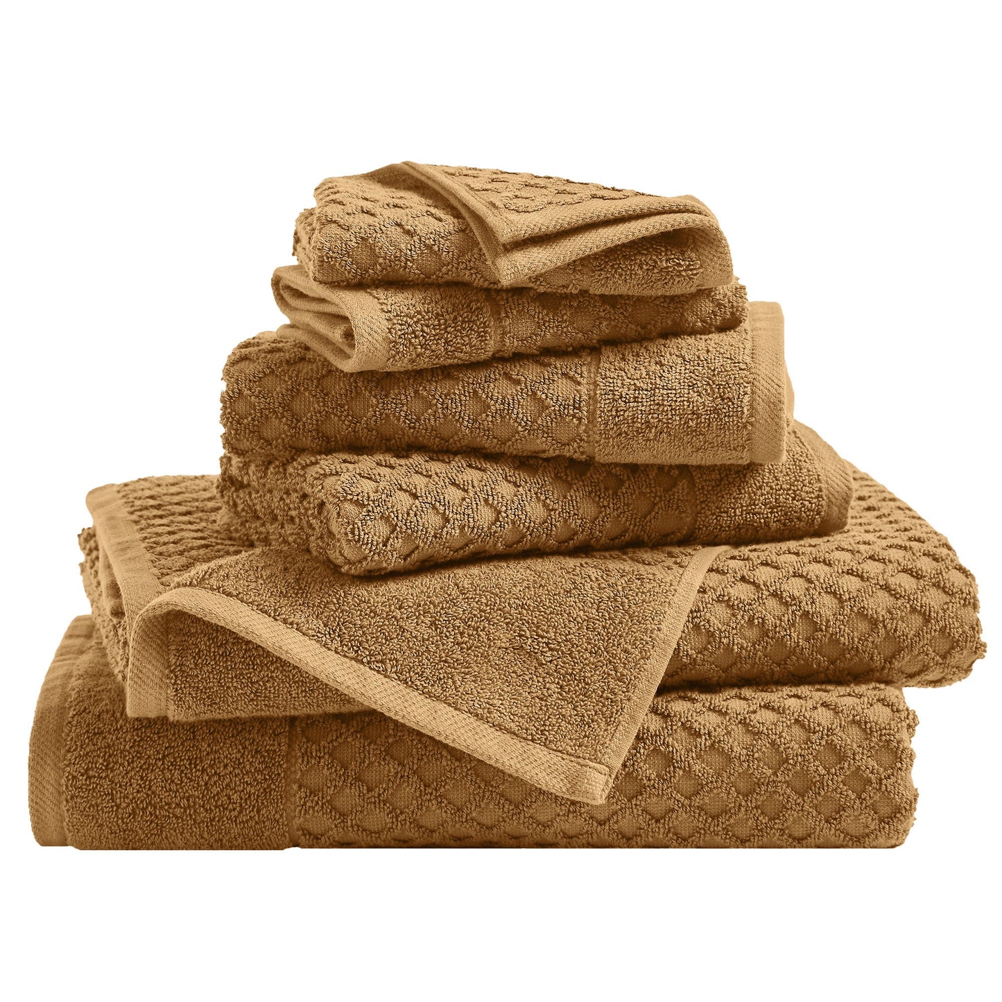 Cotton Diamond Waffle Weave Bath Towel Set