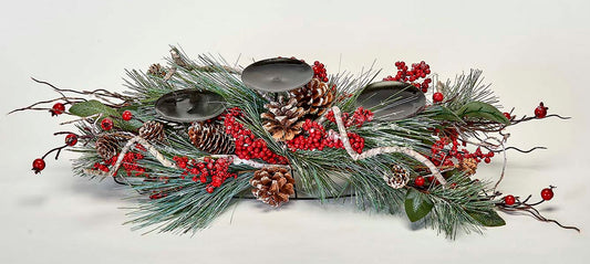 Pine And Berry Candle Holder