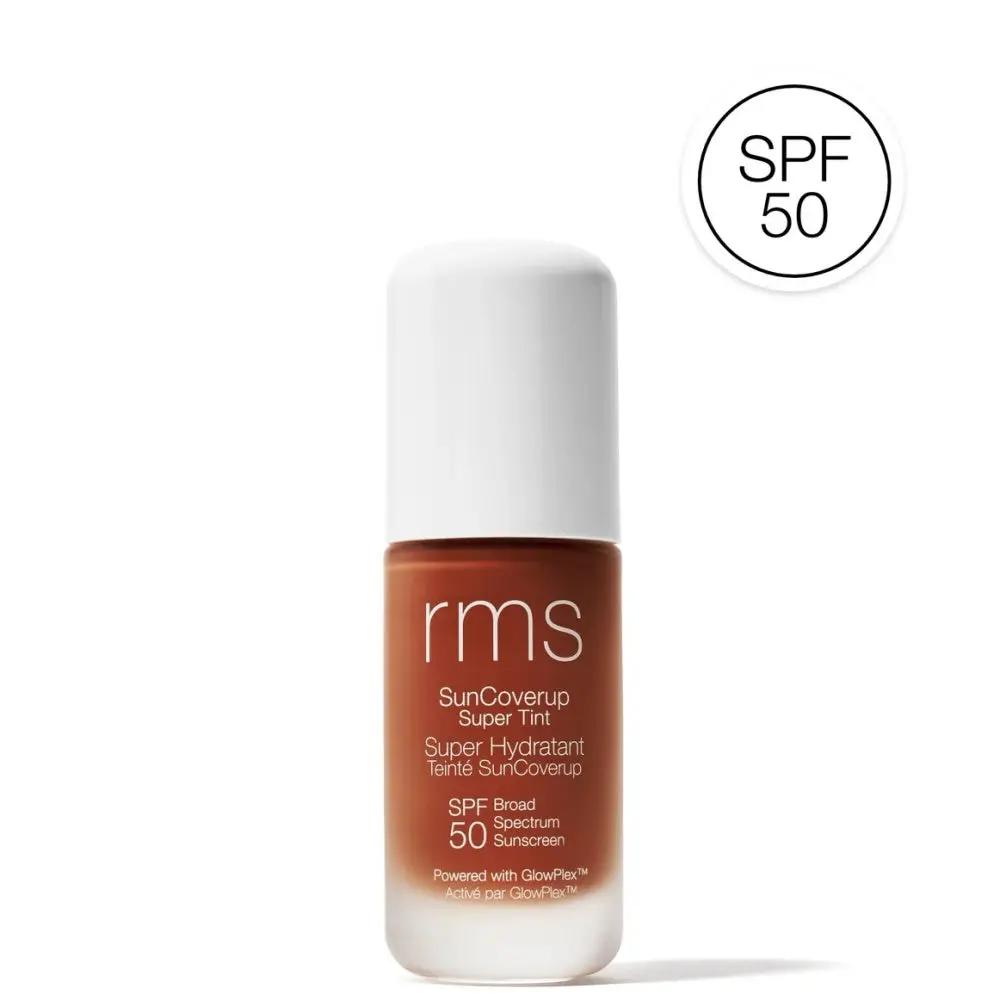 RMS SunCoverup Super Tint SPF50 sunscreen bottle with white cap and brown-tinted container on Tampa Home & Garden Store
