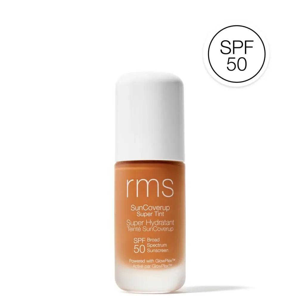 RMS SunCoverup Super Tint SPF50 sunscreen bottle with white cap and tan gradient on Tampa Home & Garden Store