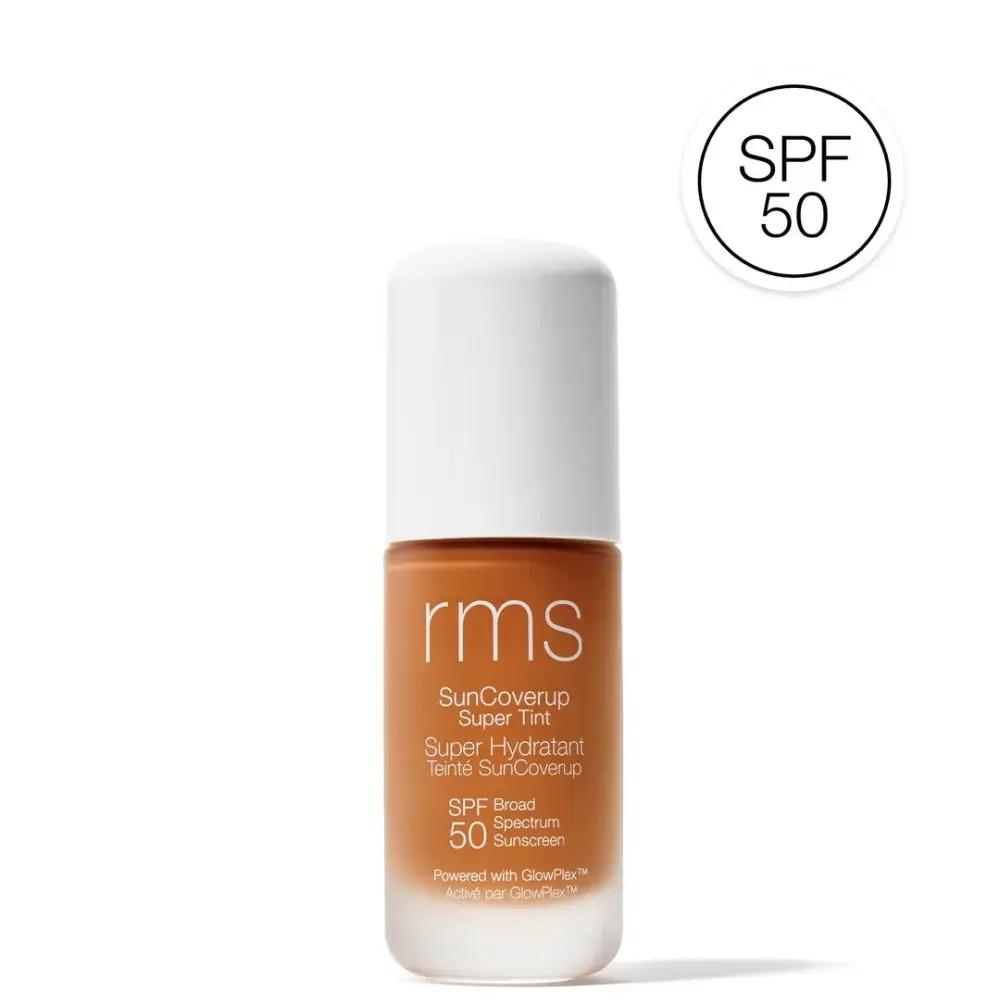 RMS SunCoverup Super Tint SPF 50 sunscreen in tan bottle with white cap on Tampa Home & Garden Store