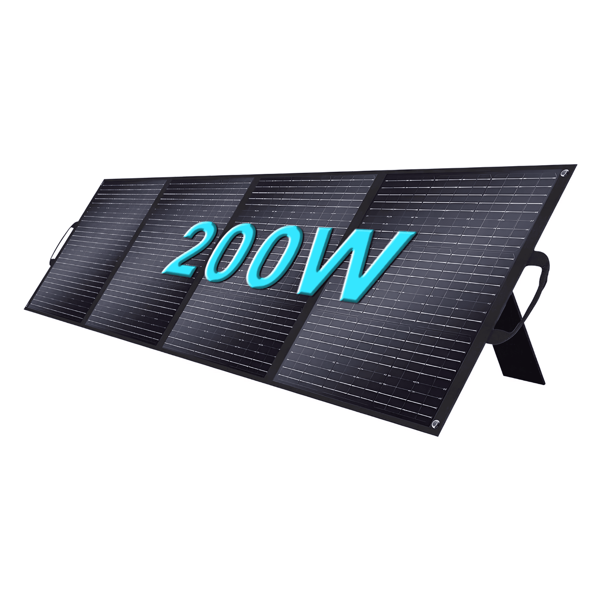 2-panel folding solar panels 200W/400W, black frame with blue 200W text, solar array on Tampa Home & Garden Store