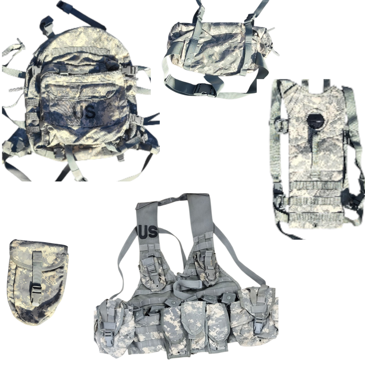 USGI ACU/UCP Rifleman MOLLE Kit – FLC, Hydration Carrier & Pouches in camo by Fury28 on Tampa Home & Garden Store