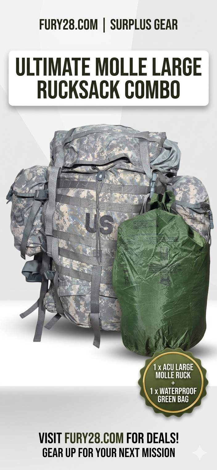 Fury28 ACU/UCP MOLLE II large pack with waterproof liner, camo, green waterproof bag 2-item set on Tampa Home & Garden Store