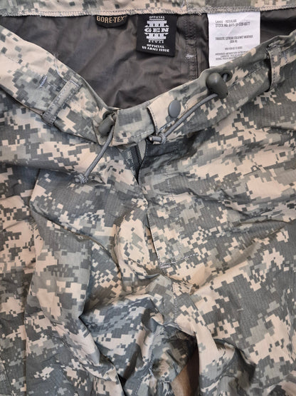Fury28 ECWCS Gen III Level 6 ACU Gore-Tex rain pants in ACU camouflage with drawstring on Tampa Home & Garden Store