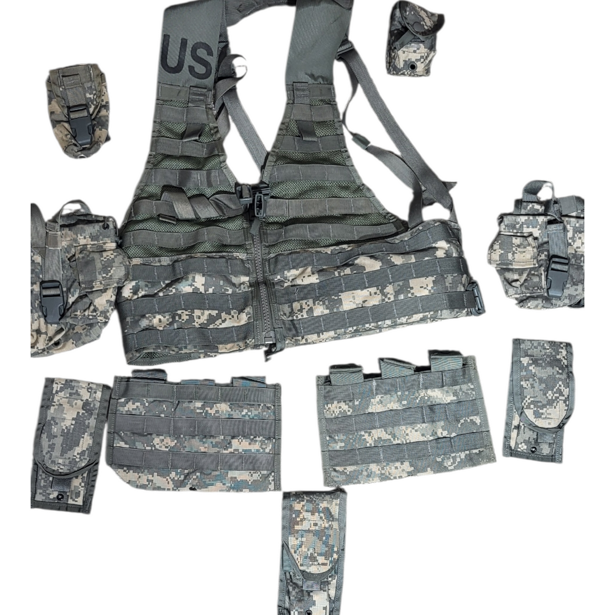 ACU/UCP Fury28 FLC vest with 9-pouch MOLLE kit in camouflage pattern on Tampa Home & Garden Store
