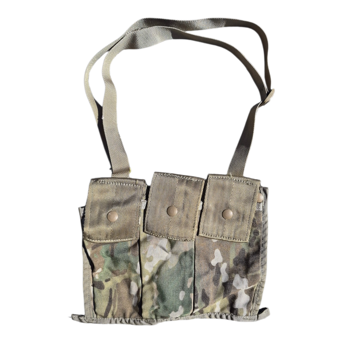 Fury28 Multicam/OCP bandoleer with camo front pockets and straps on Tampa Home & Garden Store
