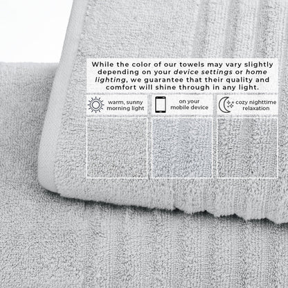 Luxury Combed Cotton and Ribbed Bath Towels