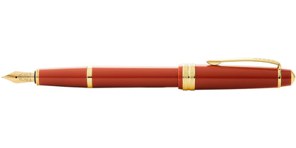 Bailey Light Amber Resin Fountain Pen with extra fine nib and gold trim by A.T. Cross on Tampa Home & Garden Store