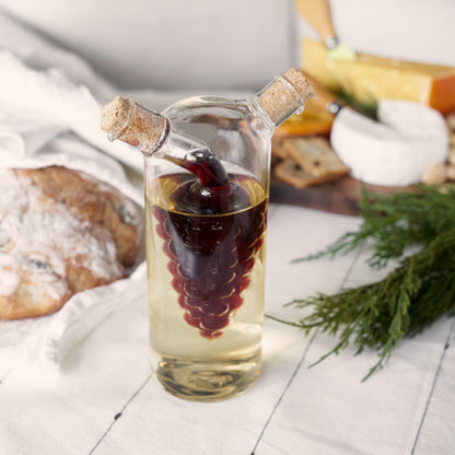Hand Blown Grapevine Oil and Vinegar Cruet