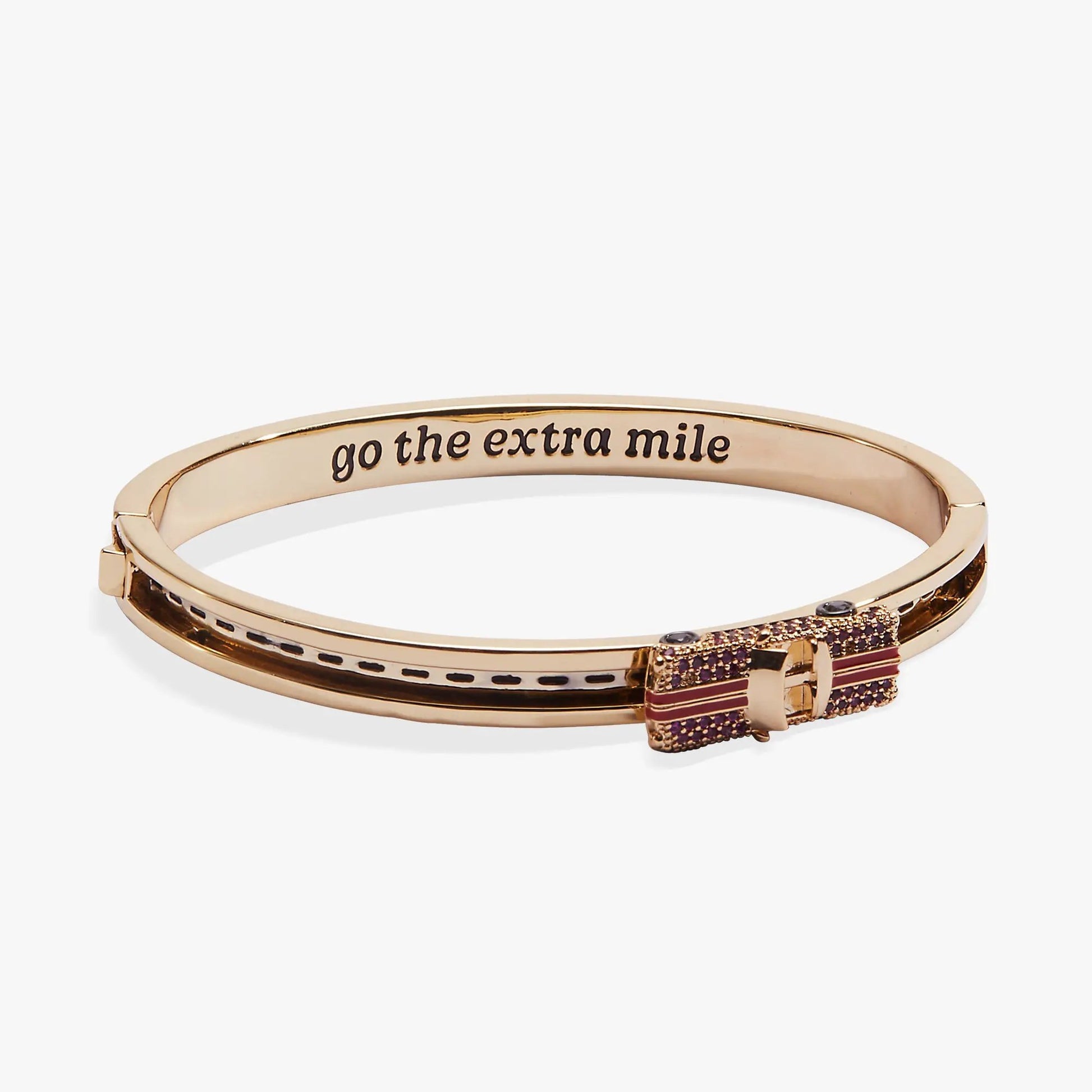 Road Trip Go the Extra Mile car fidget bangle by Alex and Ani, rose gold with engraved message on Tampa Home & Garden Store