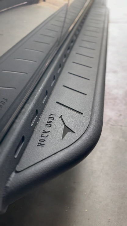 Mercedes Sprinter Rockbody Side Steps by avatar offroad, textured black metal running boards on Tampa Home & Garden Store