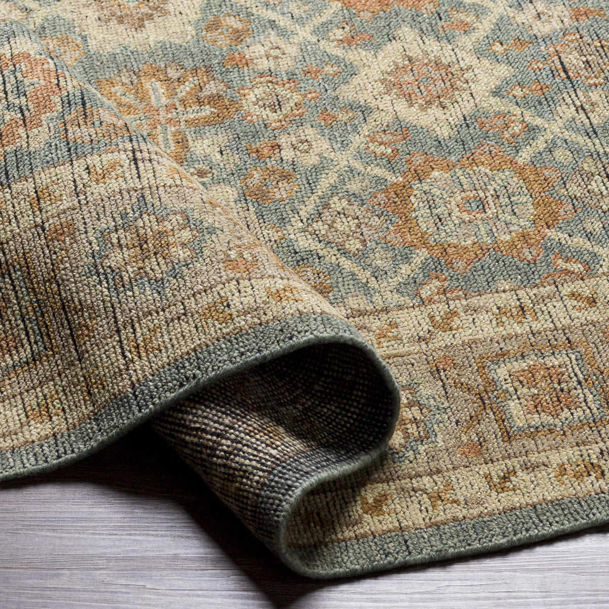Rockton Area Rug by Boutique Rugs, blue beige patterned rug on Tampa Home & Garden Store