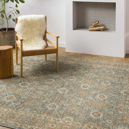 Rockton Area Rug blue beige geometric pattern on Tampa Home & Garden Store